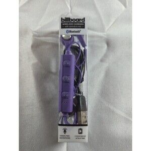 Billboard Bluetooth Wireless Earbuds with Controls & Mic 3 Hr. Play PurpleBB2421